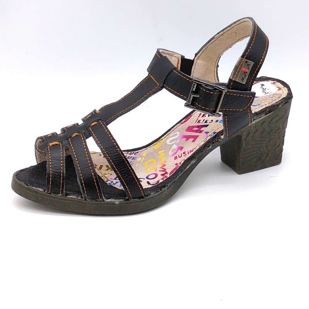 TMA Shoes Womens Maia Black 37 Leather Sandals Buckle Ankle Strap Dressy
